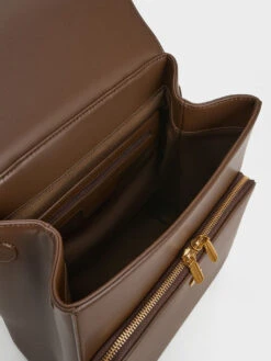 Front Flap Structured Backpack -Charles & Keith 2023 L7 CK2 60160155 29 8