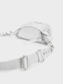 Philomena Metallic Half-Moon Crossbody Bag 12 Philomena Metallic Half-Moon Crossbody Bag -Charles & Keith 2023 L7 CK2 80151325 07 7