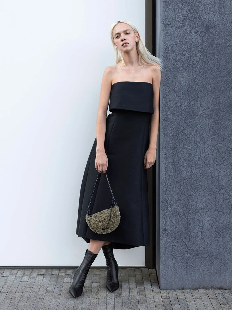 Philomena Furry Half-Moon Crossbody Bag 2 Philomena Furry Half-Moon Crossbody Bag - Image 2