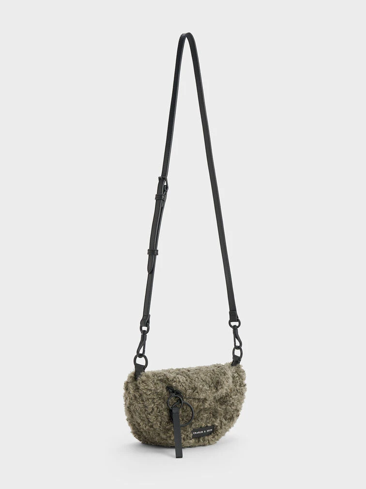 Philomena Furry Half-Moon Crossbody Bag 3 Philomena Furry Half-Moon Crossbody Bag - Image 3