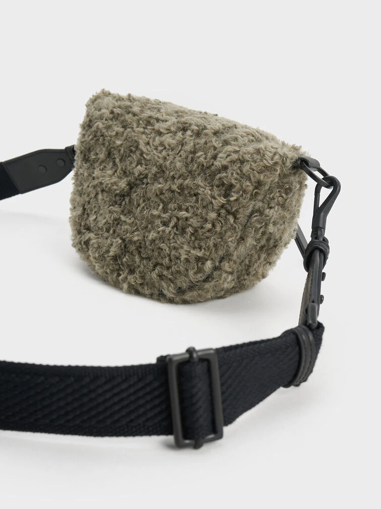 Philomena Furry Half-Moon Crossbody Bag 4 Philomena Furry Half-Moon Crossbody Bag - Image 4