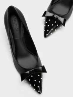 Leather Pearl-Embellished Pointed-Toe Heels 11 Leather Pearl-Embellished Pointed-Toe Heels -Charles & Keith 2023 L7 SL1 60280449 1 01 5