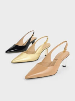 Geometric Heel Slingback Pumps 8 Geometric Heel Slingback Pumps -Charles & Keith 2023 L7 SL1 60280450 J6 7