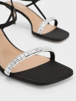 Recycled Polyester Gem-Embellished Ankle-Strap Sandals -Charles & Keith 2023 L7 SL1 60280454 B8 5