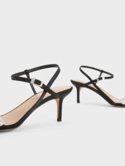 Recycled Polyester Gem-Embellished Ankle-Strap Sandals -Charles & Keith 2023 L7 SL1 60280454 B8 7