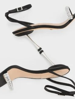 Demi Recycled Polyester Embellished Ankle-Strap Sandals 7 Demi Recycled Polyester Embellished Ankle-Strap Sandals -Charles & Keith 2023 L7 SL1 60280455 B8 5